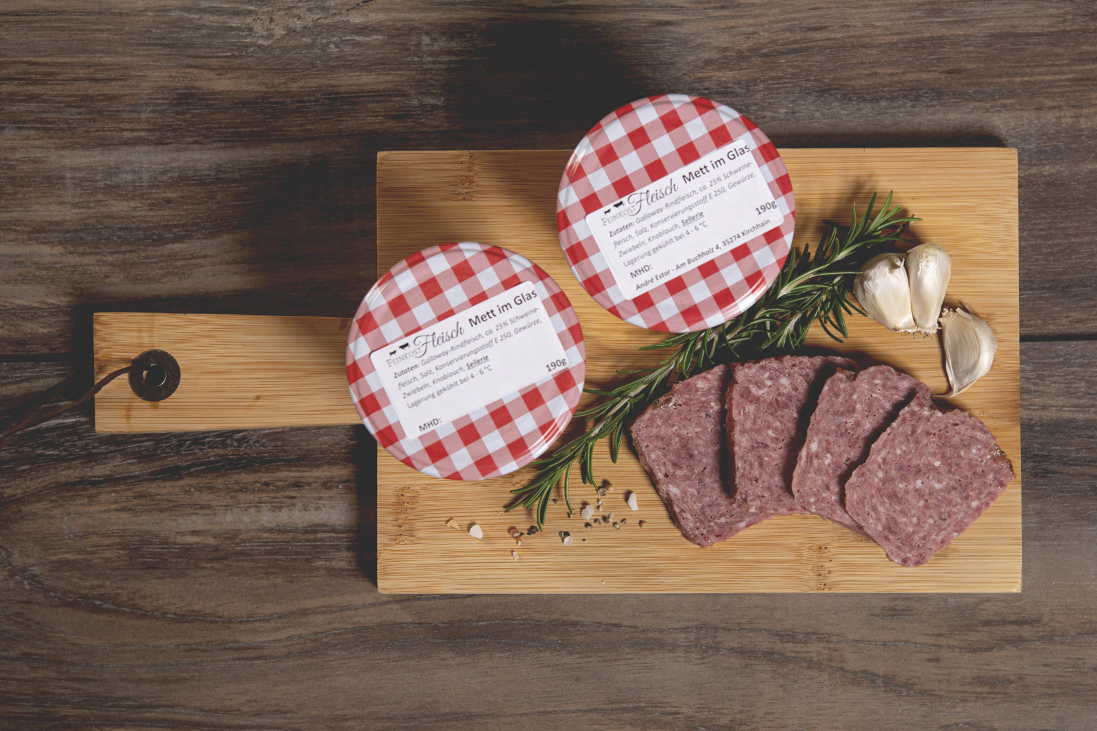 fleisch rind galloway mett im glas